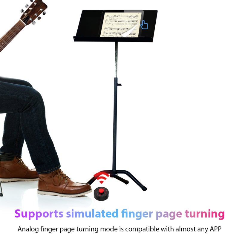 د pédال فتح الصفحات BT: pédال قدم لاسلكي صامت أسود – فتح صفحات متعدد الاستخدامات بعمر بطارية طويل للموسيقيين ومستخدمي الكتب الإلكترونية ومستخدمي الأجهزة المتعددة - Image 2