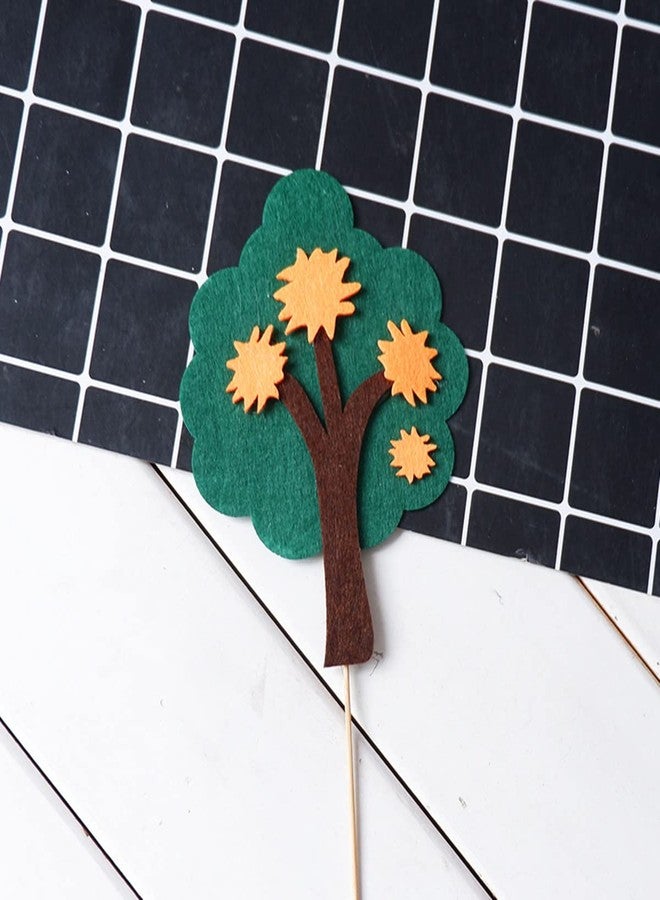 Duoduole 12 Pcs Tree Cake Toppers Forest Cake Decoration Felt Tree Toppers Green Tree Toppers Cartoon Cake Toppers for Kids Party Cake Cake Decoration - Image 3