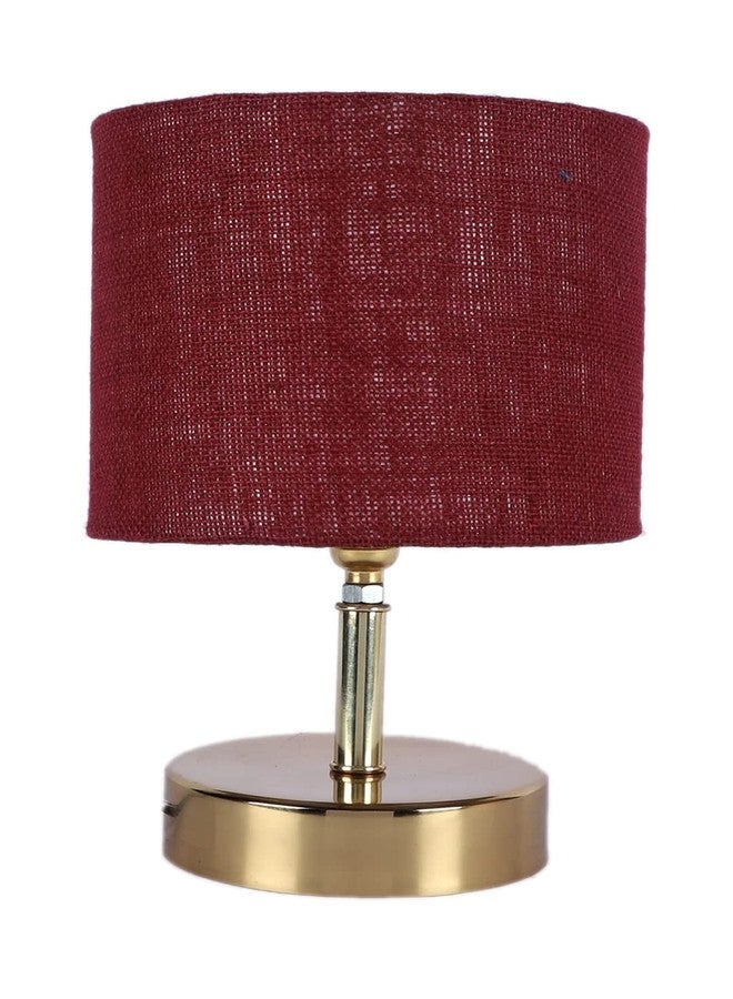 AMDHOME Lamp, Table Lamp, Night Lamp for Bedroom, Lamp for Living Room, Bedside Lamp, Table Lamp for Bedroom, Bedroom Decoration Items, Room Décor- (Metal Base, Maroon Jute Shade)-9 Inches-146 - Image 5