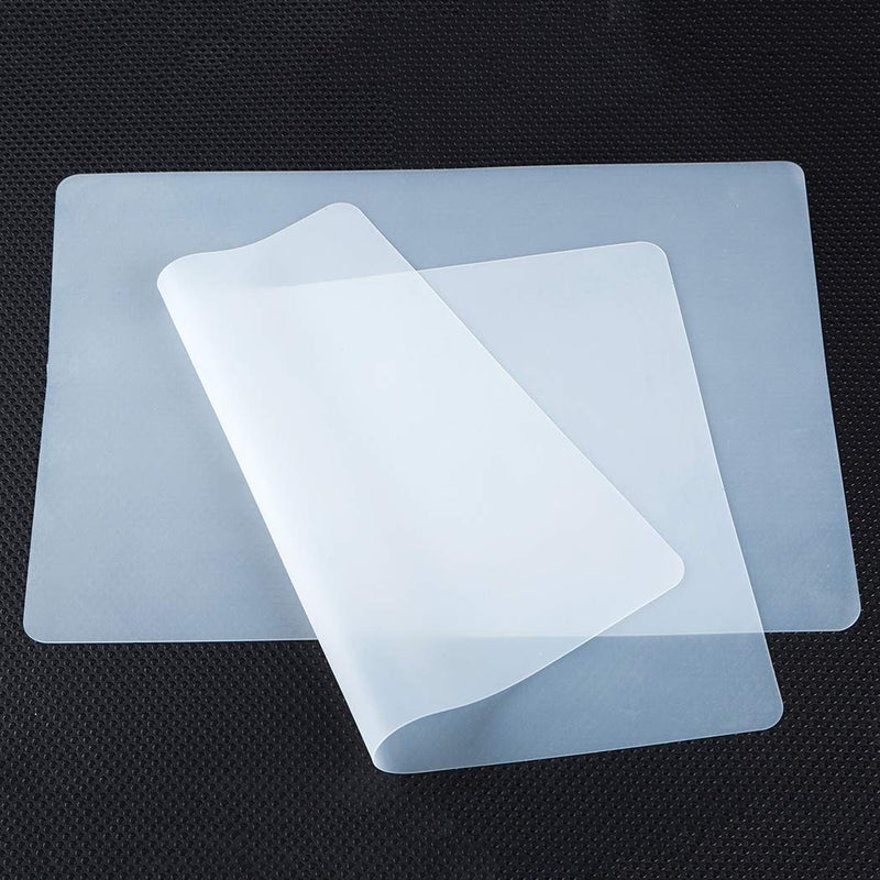 PaBUSIOr Silicone Mats for Crafts, Translucent, Non-Slip Heat Resistant, 11.8×15.7In (2/Pack) Silicone Placemats for Jewelry, Epoxy Resin,Glitter Slime, DIY Sheet, Nail Art, Clear Countertop Protector Pad - Image 1