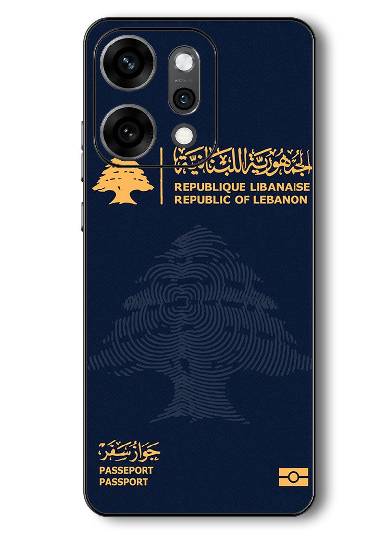 Theodor Case Compatible with Oppo Reno 14 Pro 6.83 Inch Protection Shockproof Bumper Cover Lebanon Passport - Image 1