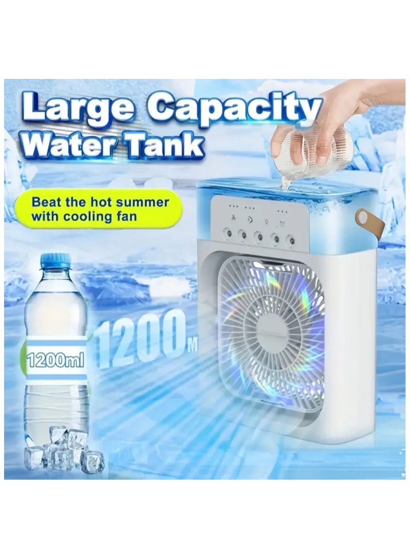 LDQ 1200ml Portable Multi-Functional 5-Speed USB Type-C Spray Humidifier Air Cooler Fan, Desktop Electric Fan, Mist Spray For Home, Dorm, Office  - Image 1