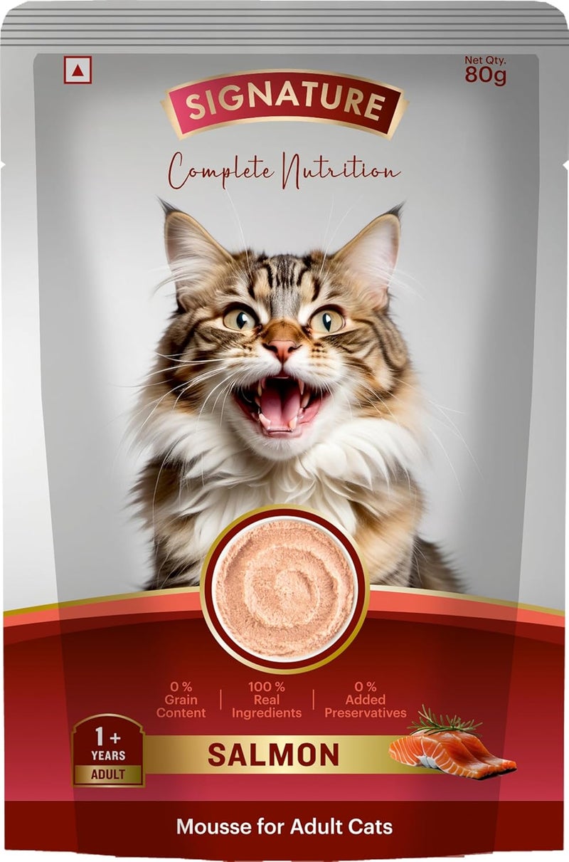 Grain Zero مووس السلمون الخالي من الحبوب للقطط البالغة - 80 جرام - Image 1