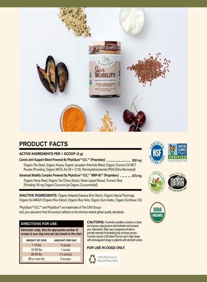 Badlands Ranch by Katherine Heigl- Super Mobility Canine Supplement Organic Ingredients Helps Maintain Healthy Cartilage, Optimal Joint Function (90 Grams, 30 Scoops) - Image 3