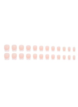 24Pcs Press on Nails, Short False Nails, White Tip French Style Fake Nails Set for Women Girls Nail Art Accessories, Press On Nail with Glue Stickers for Easy Apply, Stick On Fingernails Set - view 3