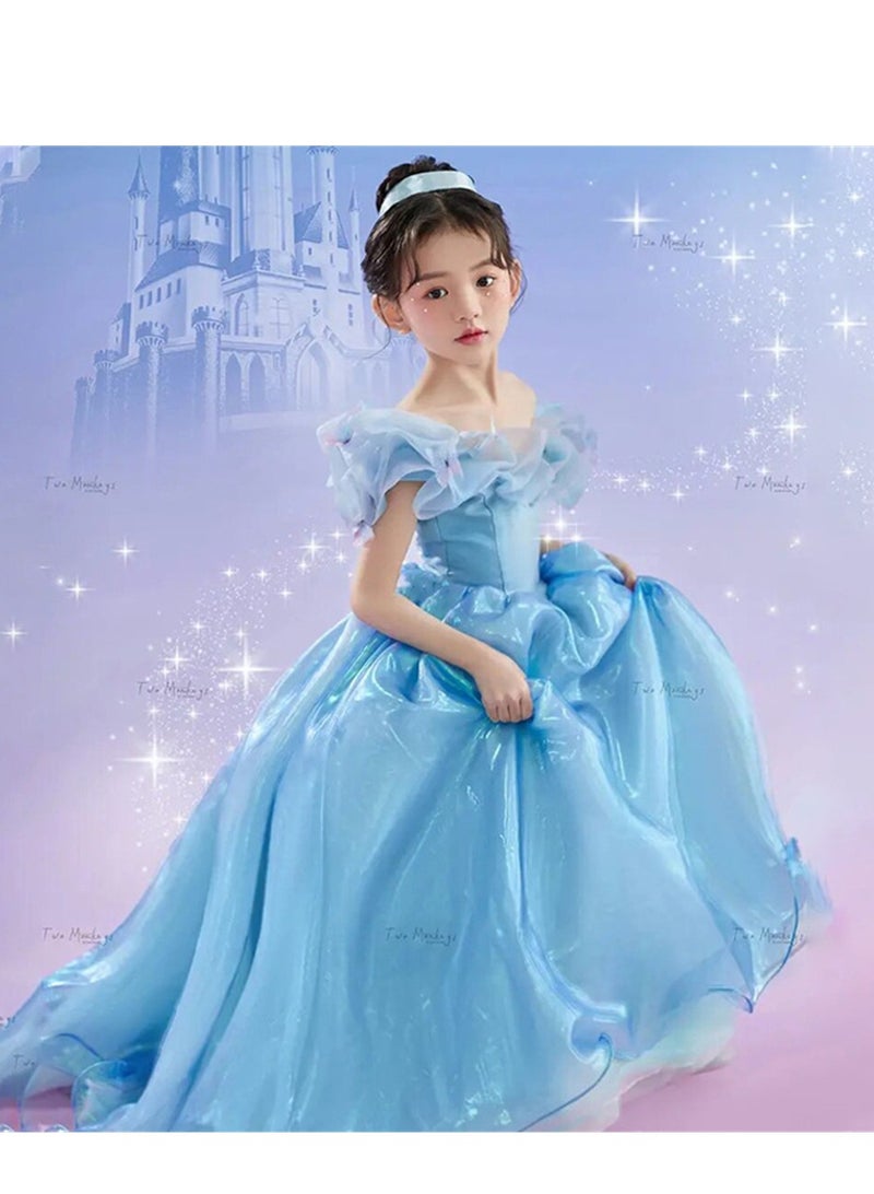 Children's dress new princess dress evening dress little girl performance piano catwalk dress Costumes - Image 3