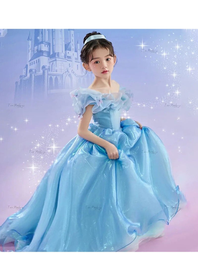 Children's dress new princess dress evening dress little girl performance piano catwalk dress Costumes - Image 4