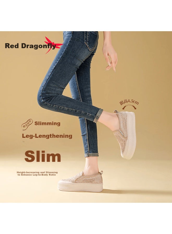 Red Dragonfly Women's Breathable Mesh Fisherman Shoes Comfortable Slip-on Mesh Shoes Wpb25037 Apricot Size 40