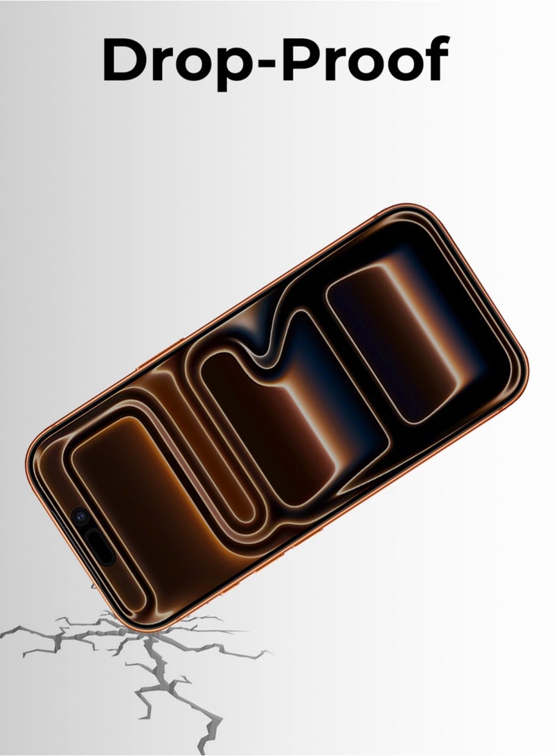 جلاسولوجي iPhone 17 Pro Privacy Screen Protector with Anti-Spy  9H Glass, Anti-Fingerprint, Shockproof & Edge-to-Edge Protection, Easy Install Frame & Case-Friendly Fit - Image 4