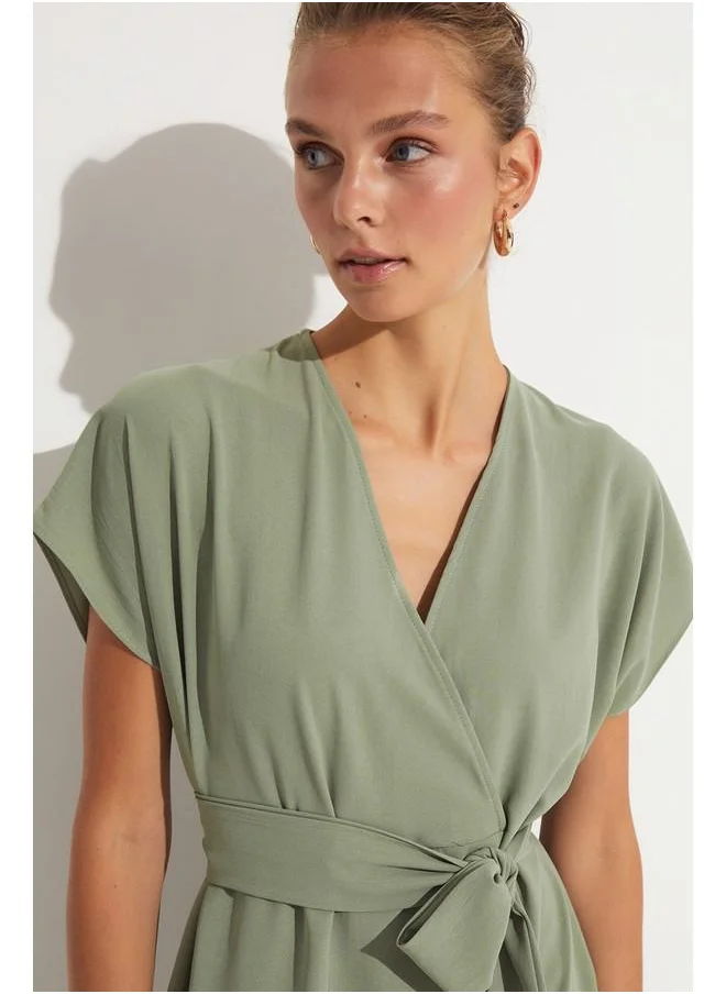 JUNE June Loose Fit Dress Khaki
