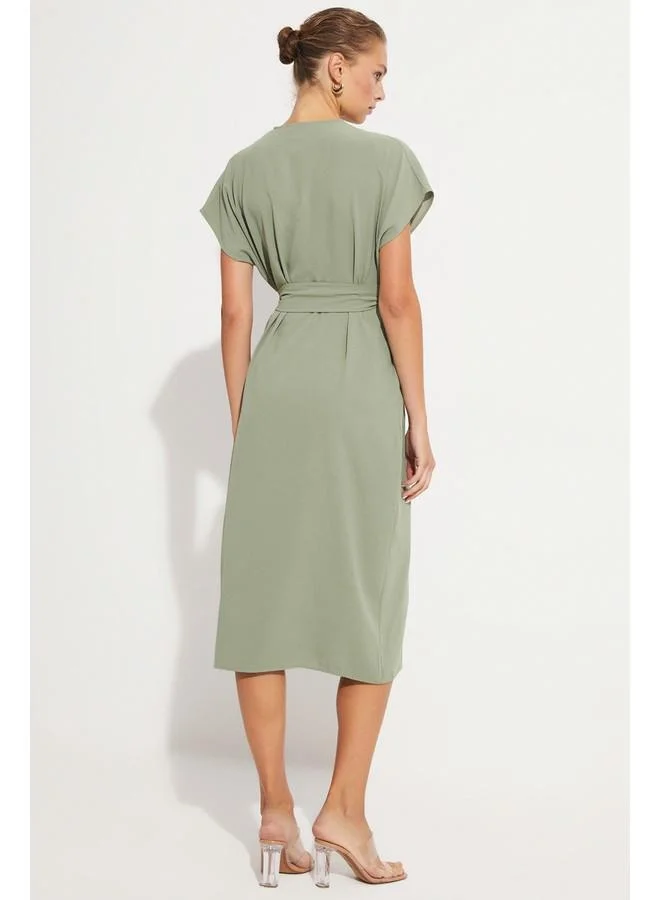 JUNE Tie Waist Midi Dress