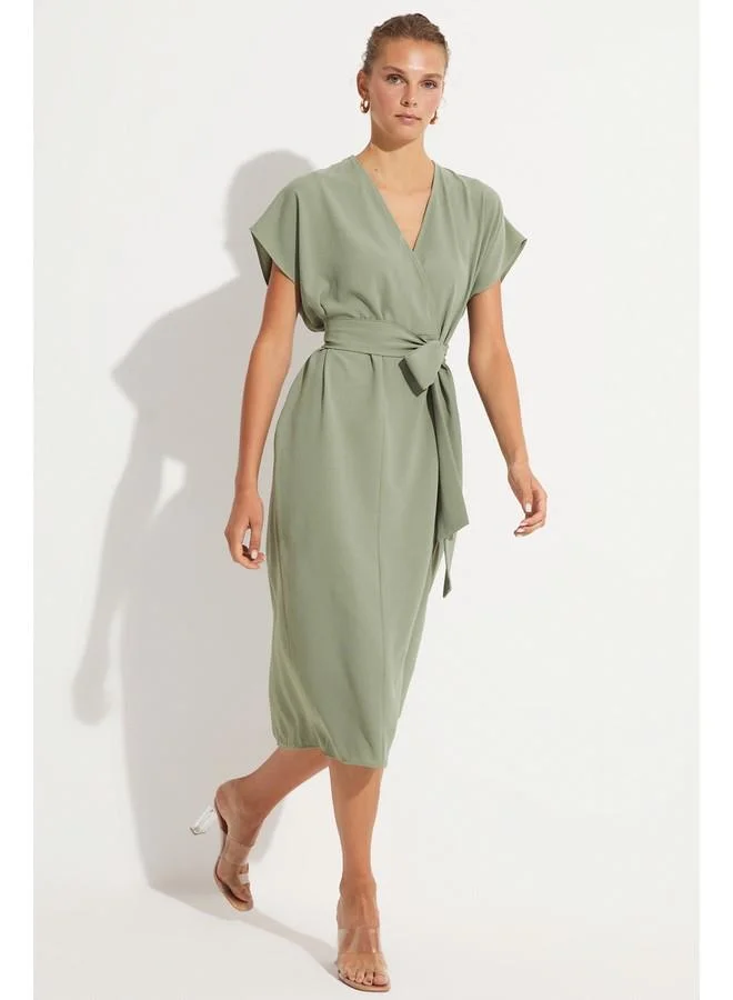 JUNE Tie Waist Midi Dress