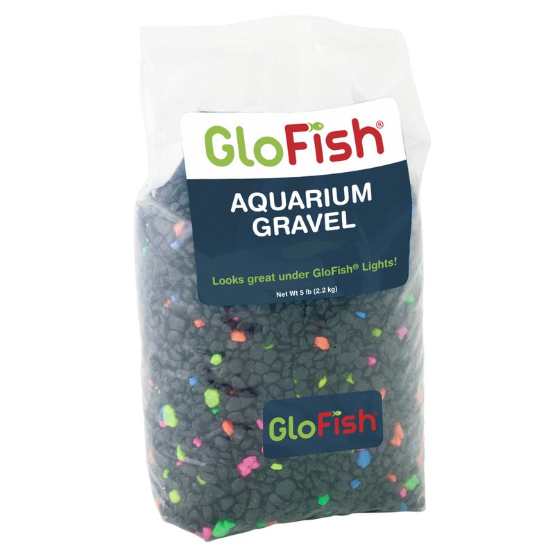 GloFish Aquarium Gravel, Fish Tank Gravel, Black With Fluorescent Accents, Compliments GloFish Tanks, 5 lb Bag - Image 1