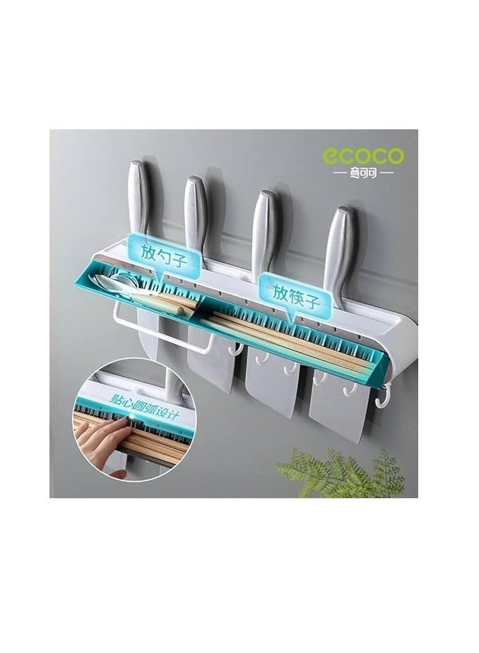 Spaceshoop Adhesive Knife Holder with 3 Slots for Knives Easy Cleaning Wall-Mounted Kitchen Knife Block Hooks for Utensils towels - Image 4