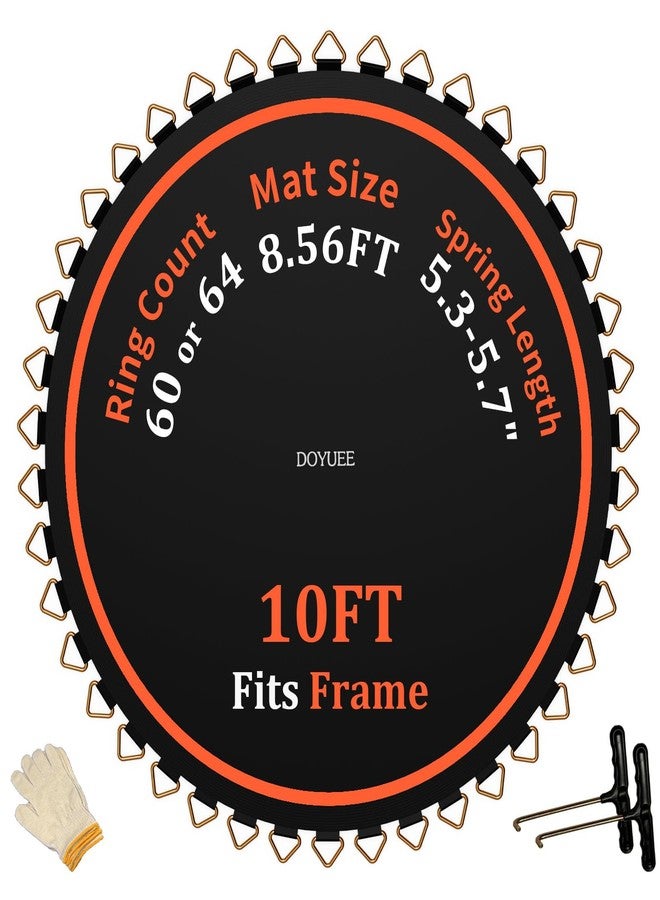 DOYUEE Trampoline Mat,102.8in/8.56ft Dia Mat with 64 Rings, Fits 10FT Trampoline Frame Use 5.3"-5.7" Springs, （Spring and Frame not Included） - Image 1