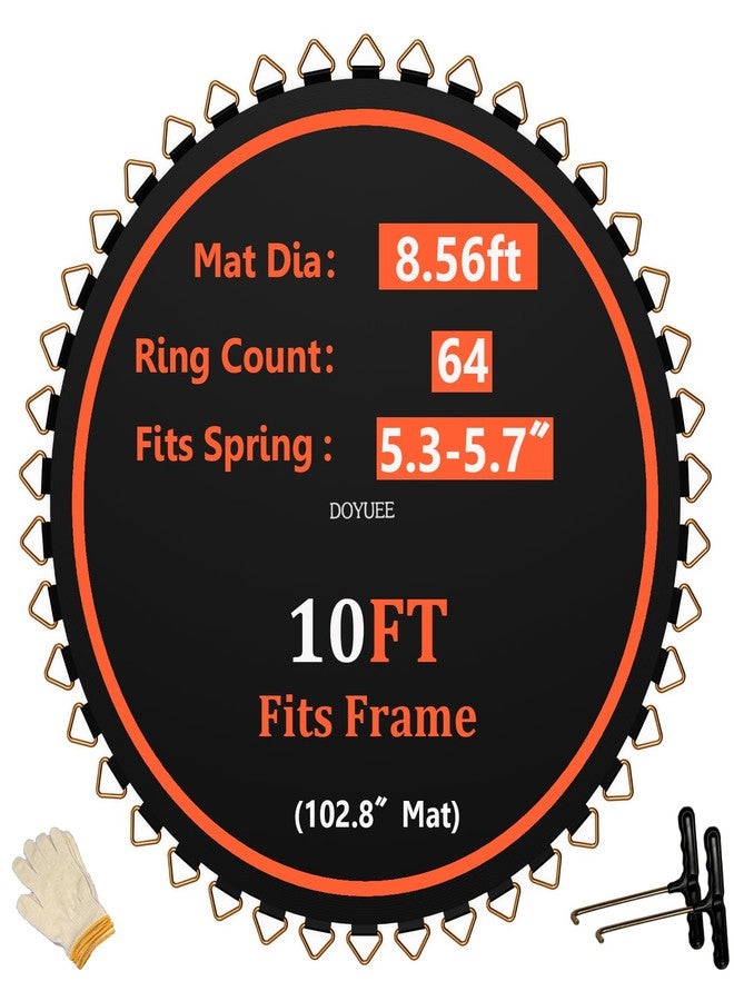 DOYUEE Trampoline Mat,102.8in/8.56ft Dia Mat with 64 Rings, Fits 10FT Trampoline Frame Use 5.3"-5.7" Springs, （Spring and Frame not Included） - Image 2