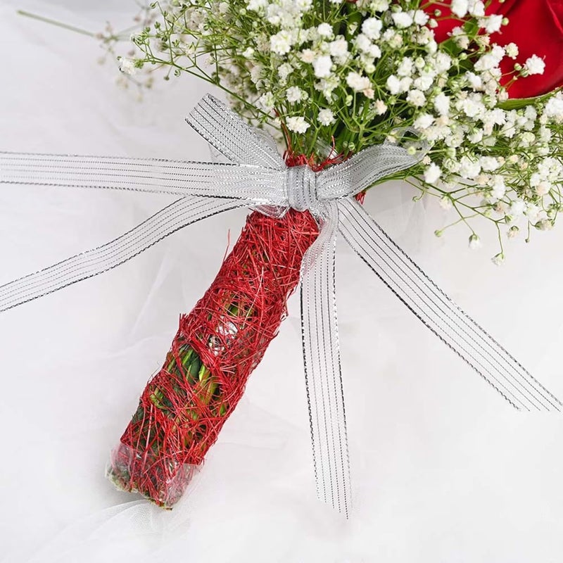 FlowerAura Fresh Live Flower Bouquet of 15 Red Rose With Pearls For Birthday Gift Anniversary Gift Wedding Gift Valentines Day Gift Baby Shower Gift Bridal Bouquet For Bride Same Day Delivery - Image 5