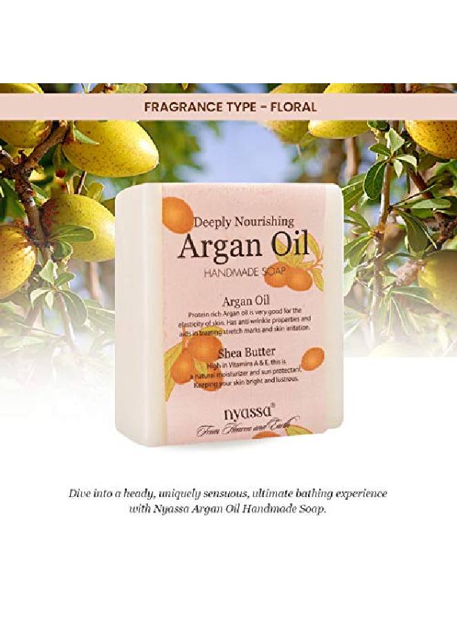 Nyassa Argan Oil Handmade Soap with l ingredients like pure Moroccan Argan oil known as the miracle oil Shea butter and pine essential oil. Deeply nourishing. No Paraben Cruelty Free (150gm) - Image 4