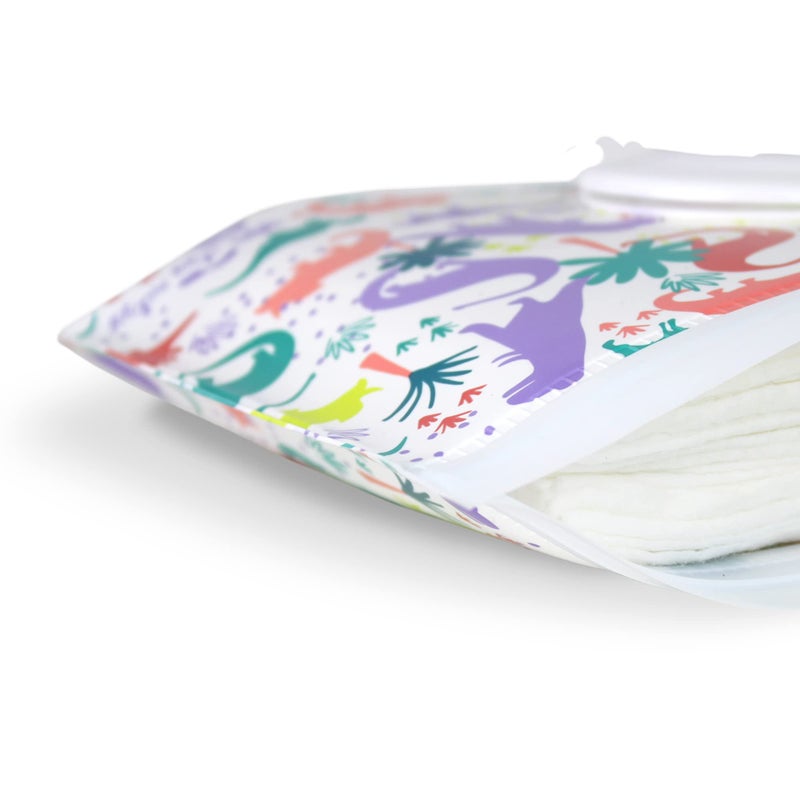 Itzy Ritzy Travel Wipes Case - Reusable Wipe Pouch â€“ Take & Travel Pouch Holds Up to 30 Wet Wipes, Includes Silicone Wristlet Strap, Darling Dinosaurs - Image 4
