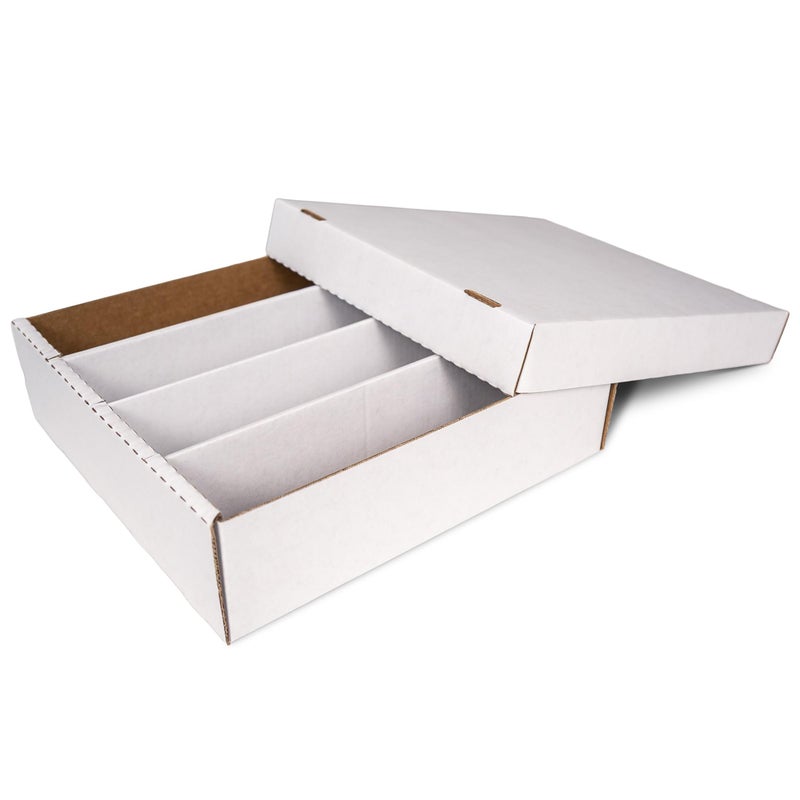 Easy Playhouse Trading Card Storage Box 3200ct Capacity White Cardboard Divided Organizer SportsGamingDeck Building Hobbyists Collectors - Image 3