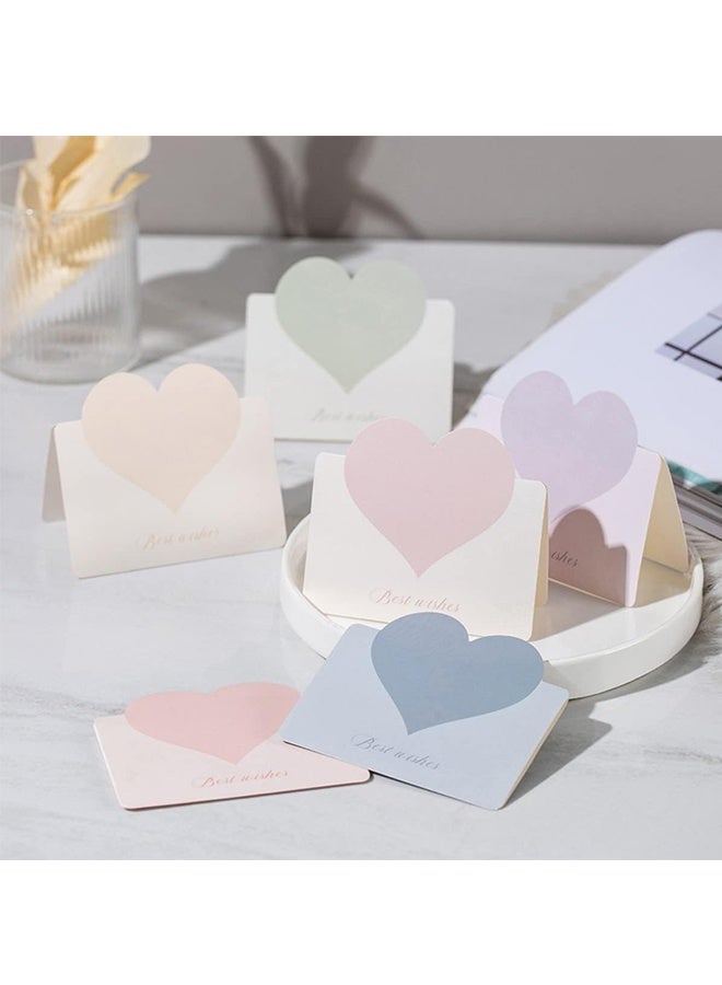 36 بطاقة معايدة قابلة للطي على شكل قلب حب، بطاقات فارغة على شكل قلب رومانسي بألوان متنوعة، بطاقات ملاحظات، بطاقات شكر لطيفة، بطاقات هدايا - Image 3