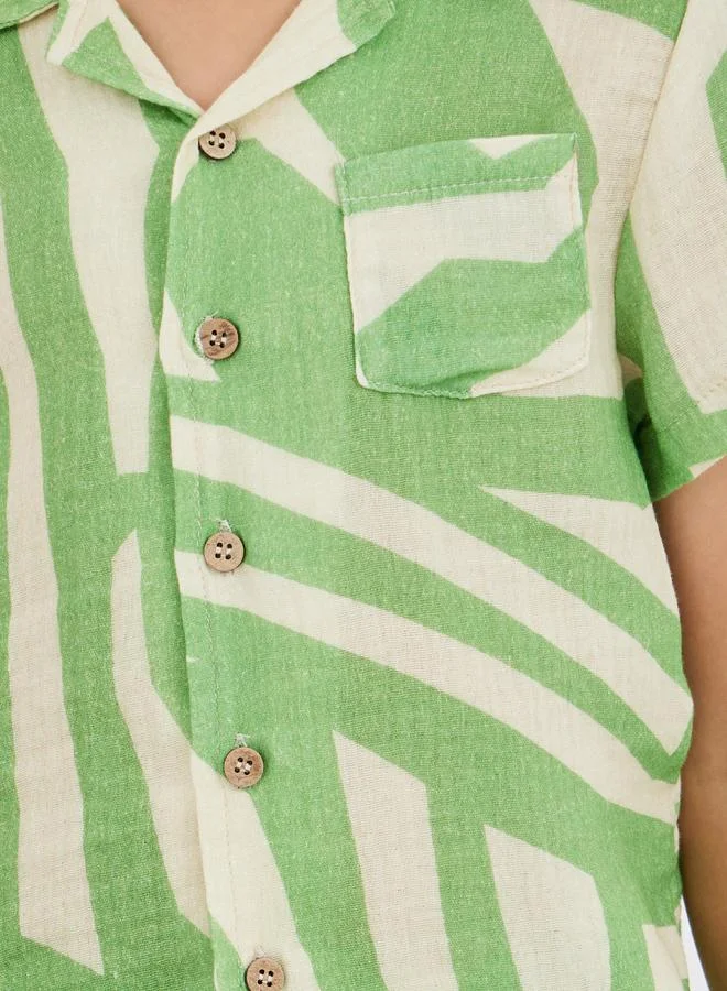 Styli Styli All-Over Print Buttoned Shirt and Shorts Set