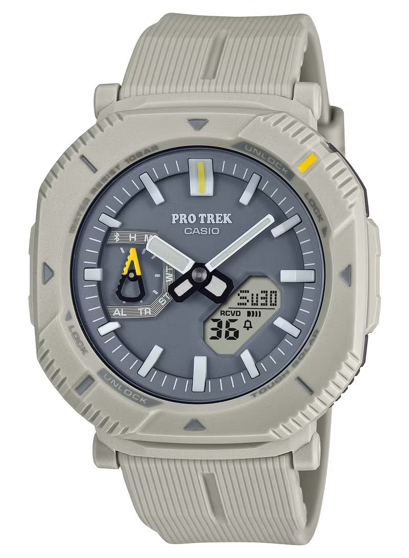 Casio PRO TREK PRJ-B001-7DR Men's Sport Watch, Solar Powered, Bluetooth, Light Beige - Image 1