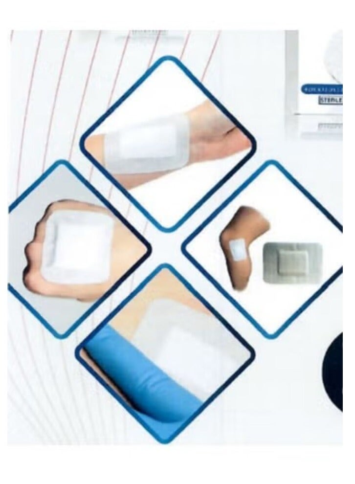 FOCUS 5 pieces of square sterile wound plasters 10cm * 9cm - Image 2