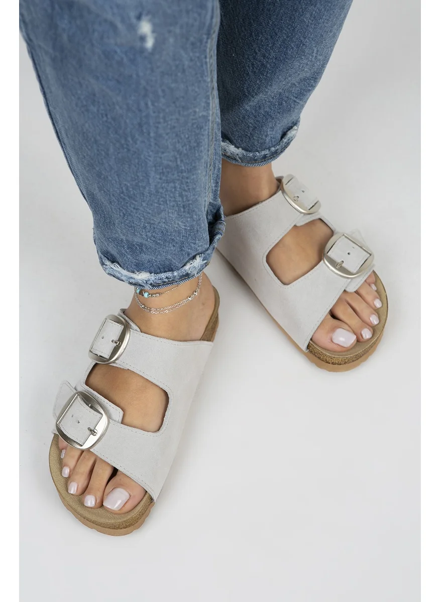 Manijero Irene Womens Gray - Silver Buckle Double Buckle