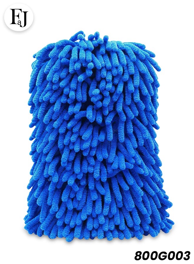 FAJ Microfiber Drying Towel Car Wash Sponge 2 in 1 Chenille Microfiber Wash Mitt with Hand Strap Super Absorbent Car Cleaning Sponge Scratch Free Car Wash Pad Washable Dryable Vehicle Cleaning Tool - 800G003 - Image 1