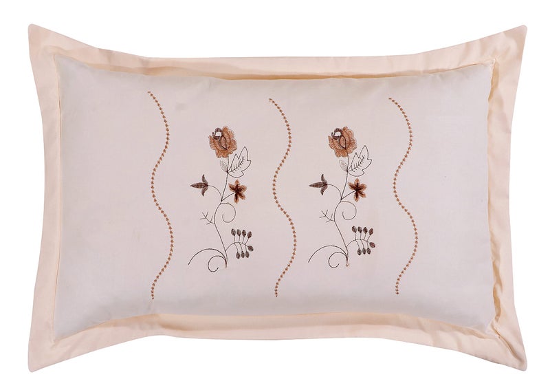 RJ Products Cotton Embroidered Pillow Covers (Set of 2 Piece) Cream Color - Image 5