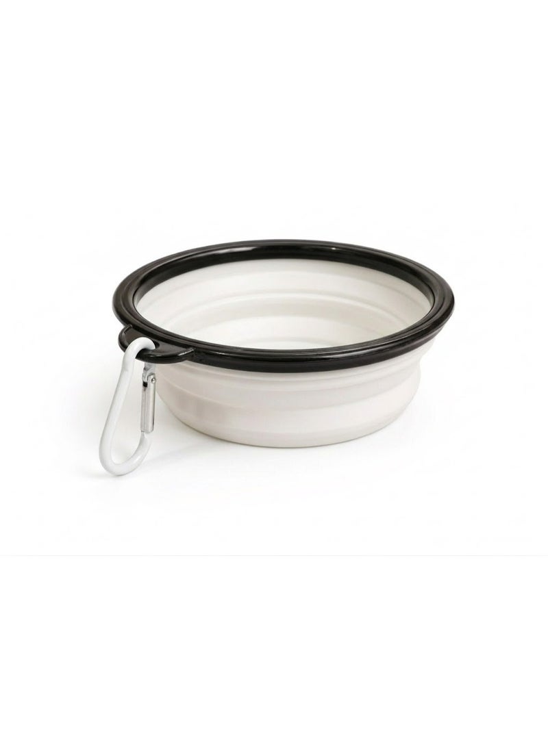 Collapsible Silicone Pet Bowl with Carabiner Clip, Multiple Colours,15cm. - Image 1