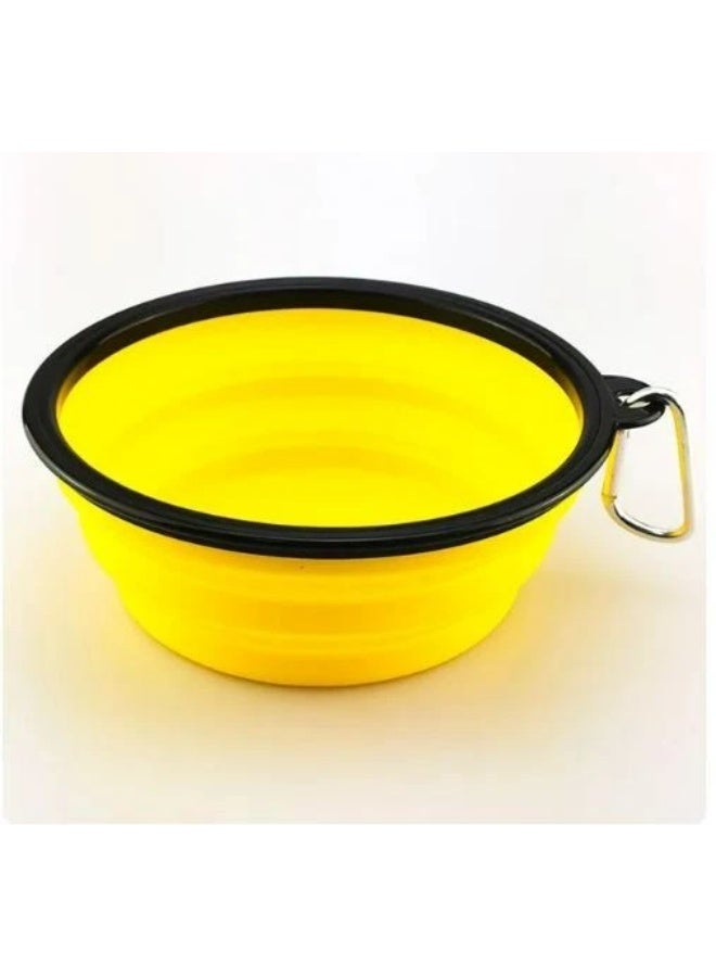 Collapsible Silicone Pet Bowl with Carabiner Clip, Multiple Colours,15cm. - Image 3