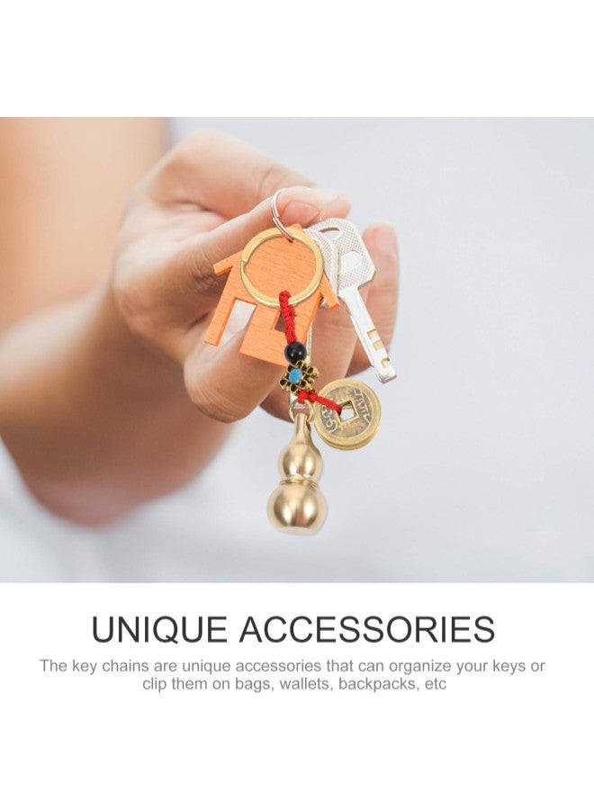 klarako Chinese Gourd Wu Lou Keychains with Feng Shui Coins Ornament Calabash Key Ring Decorations for Safely Wealth Success and Good Luck  - Image 3