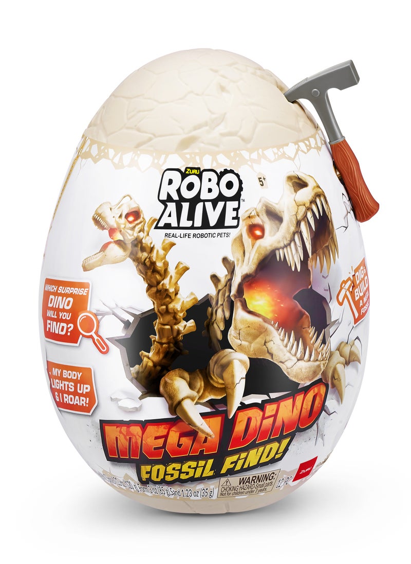 ROBO ALIVE ROBO ALIVE-MEGA DINO FOSSIL FIND-SERIES 1 SURPRISE EGG,BULK, 6pcs,N o Inner,STD Color Assortment  - Image 1
