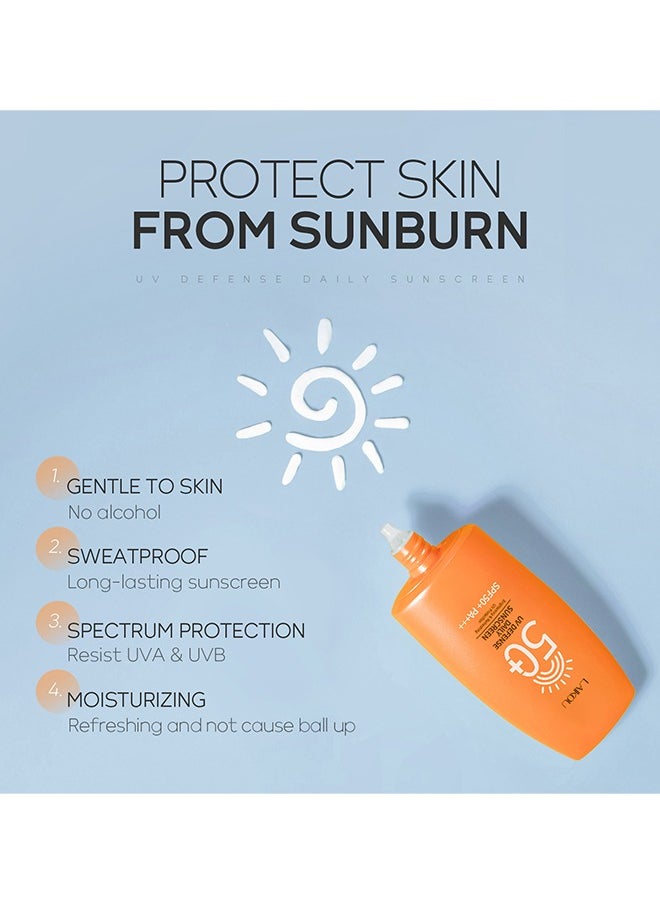 Laikou - UV Defense Daily Sunscreen SPF50+ PA+++ Whitening Sunscreen Cream Isolating Sunscreen Lotion Brightening And Refreshing - Image 1