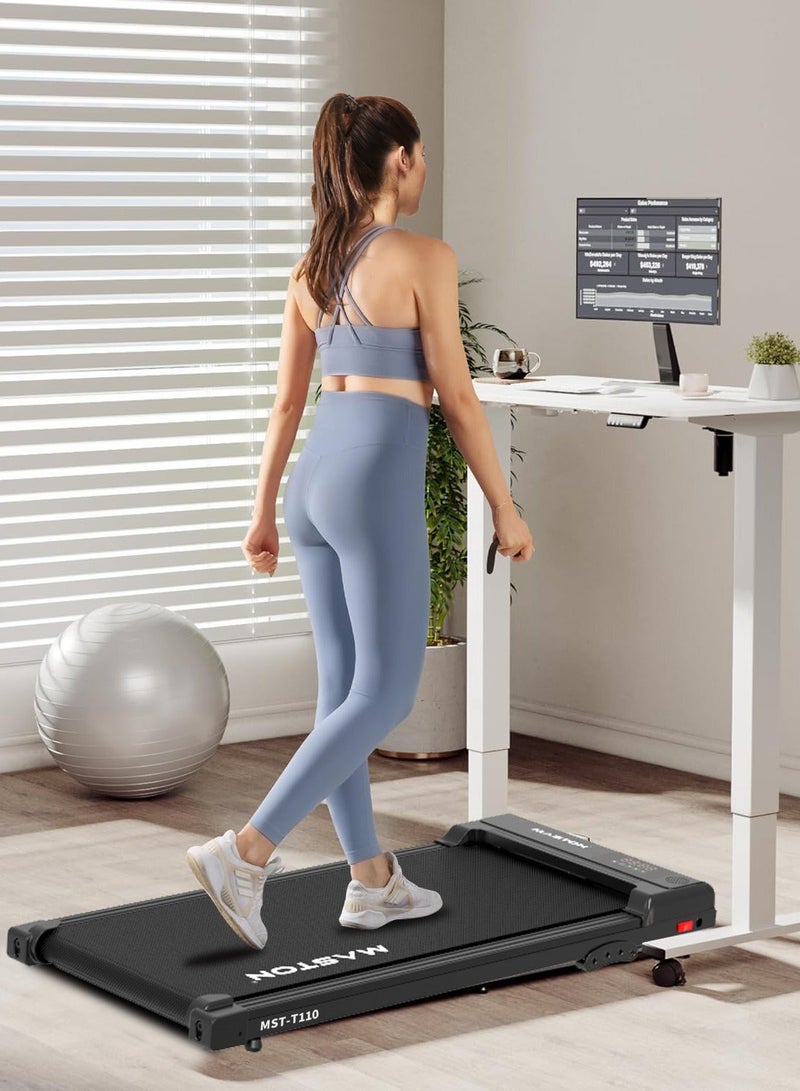 Maston Walking Pad Treadmill 1-6Km/H 100Kg Capacity Under Desk walking machine With Led Display & Remote Control, Portable Treadmills Motorized Running Machine For Home Office Use - Image 1
