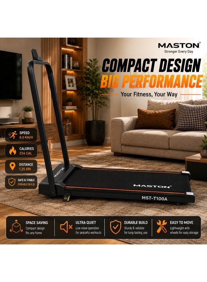 Maston Walking Pad Treadmill 1-8Km/H 110Kg Capacity Under Desk walking machine With Led Display & Remote Control, Portable Treadmills Motorized Running Machine For Home Office Use - Image 4