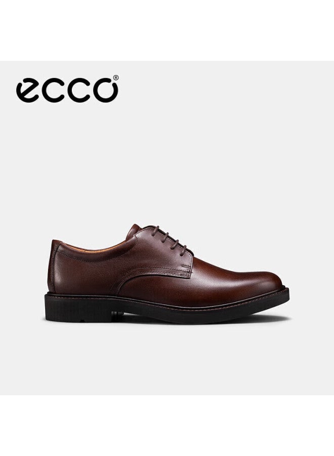 Ecco Casual Leather Shoes Men Business Formal Derby Shoes Urban London Series 525604 Cocoa Brown Size 41 Hl - Image 2