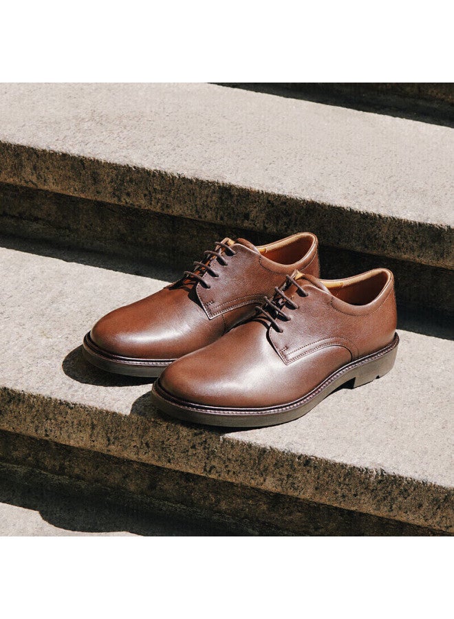 Ecco Casual Leather Shoes Men Business Formal Derby Shoes Urban London Series 525604 Cocoa Brown Size 41 Hl - Image 5