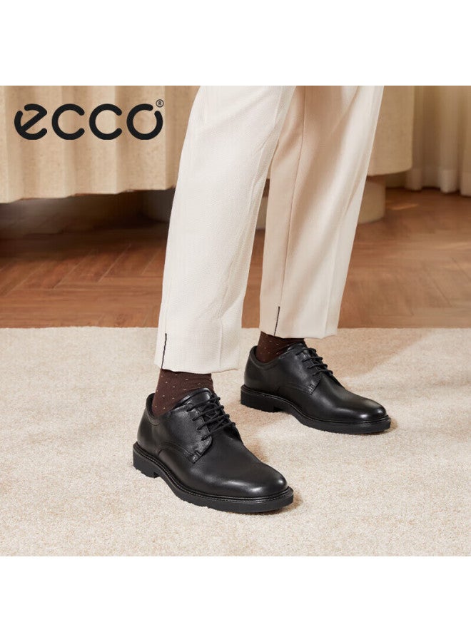Ecco Casual Leather Shoes Men Business Formal Derby Shoes Urban London Series 525604 Cocoa Brown Size 41 Hl - Image 1