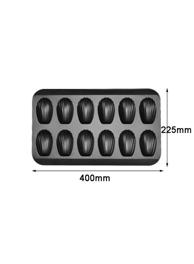 2 Pack 12-Cavity Madeleine Pan Nonstick Shell Shape Baking Mold for Baking - Image 3