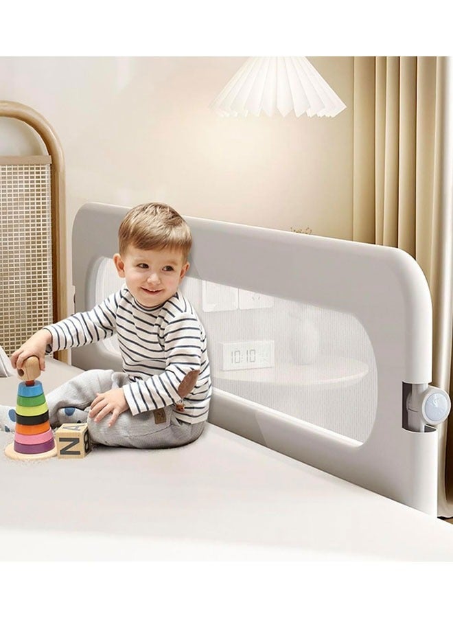 Toddler Bed Rails,Foldable Baby Bed Rails Guard for Toddlers, Adjustable Crib Side Rail for Kids,Swing Down Toddler Bedrail Extral Tall Child Safety Side Railing Guards for Full-Size Queen and King Bed(1.5M)  - Image 1
