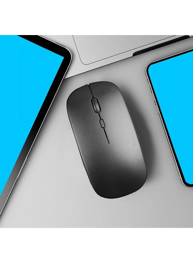 Ultra Thin Wireless Mouse Dual Mode BT5 2 2 4G USB Portable Black - Image 5