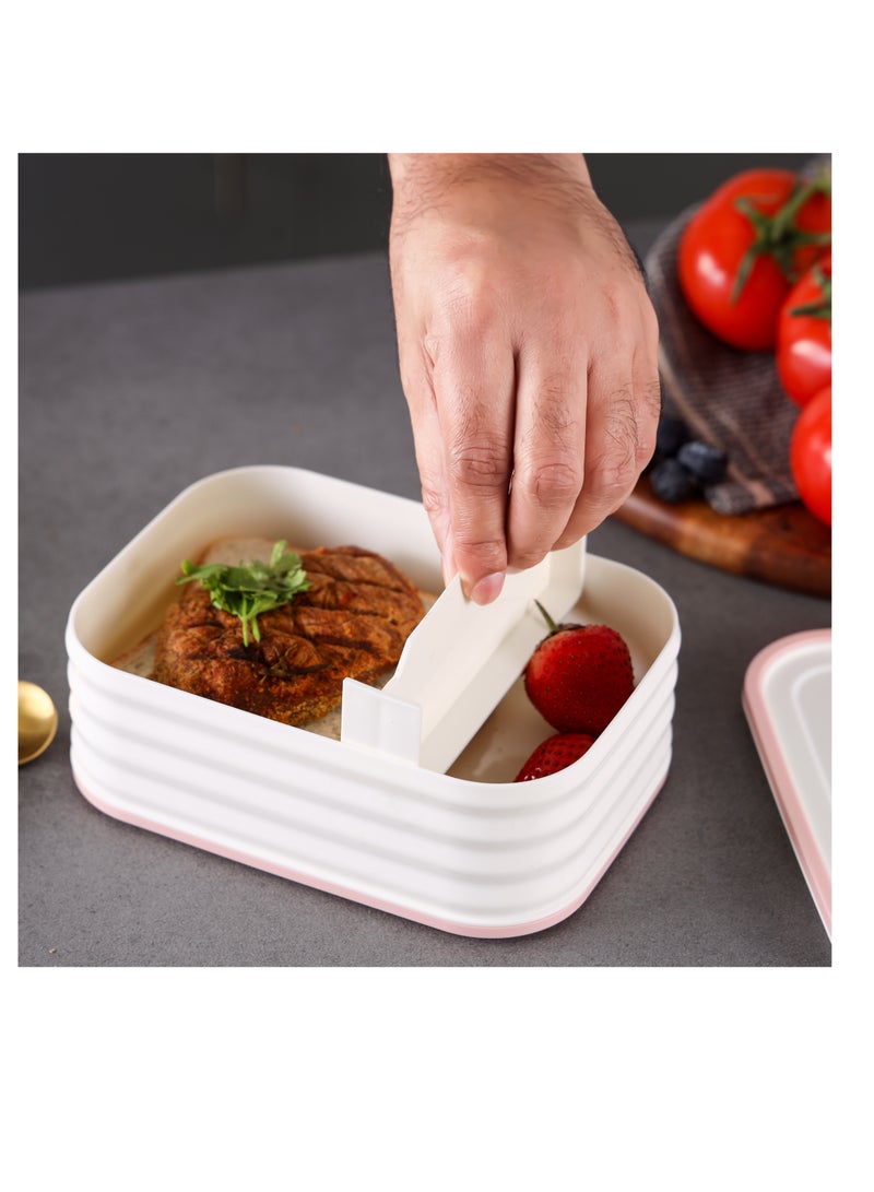 Royalford 950 ml Lunch Box- RF12625/ Plastic Rectangular Tiffin with Lid with Steam Vent, Leakproof Spacer/ Suitable for Schools and Offices/ Sturdy Locks and Spill-Proof/ BPA-Free and Odor-Free PP Construction Multicolour - Image 5