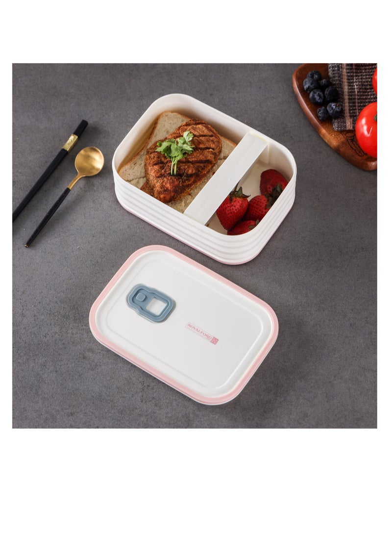 Royalford 950 ml Lunch Box- RF12625/ Plastic Rectangular Tiffin with Lid with Steam Vent, Leakproof Spacer/ Suitable for Schools and Offices/ Sturdy Locks and Spill-Proof/ BPA-Free and Odor-Free PP Construction Multicolour - Image 4
