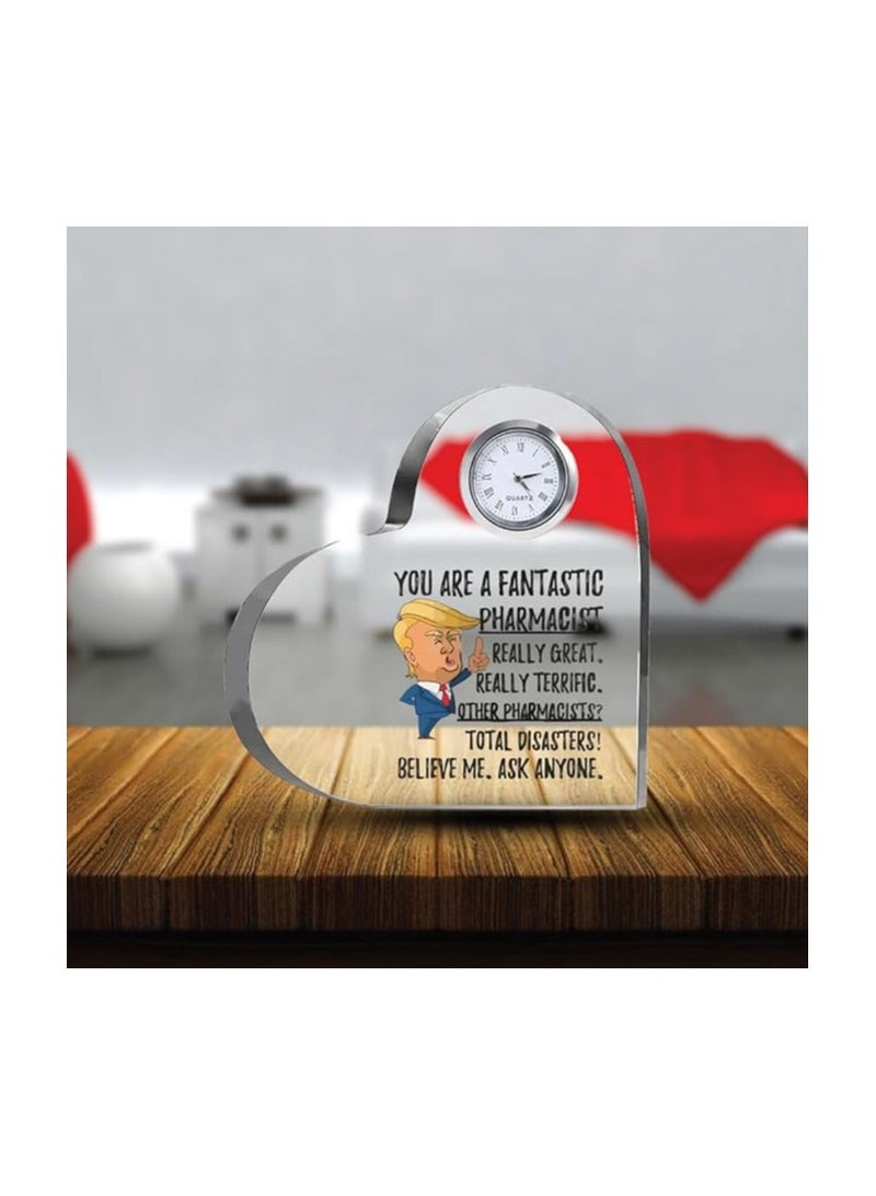 Pharmacist Heroes-Heartfelt Gifts For Pharmacist Day-Gift Ideas-Heart-Shaped Crystal Clock-Gift For Pharmacist Day - Image 2