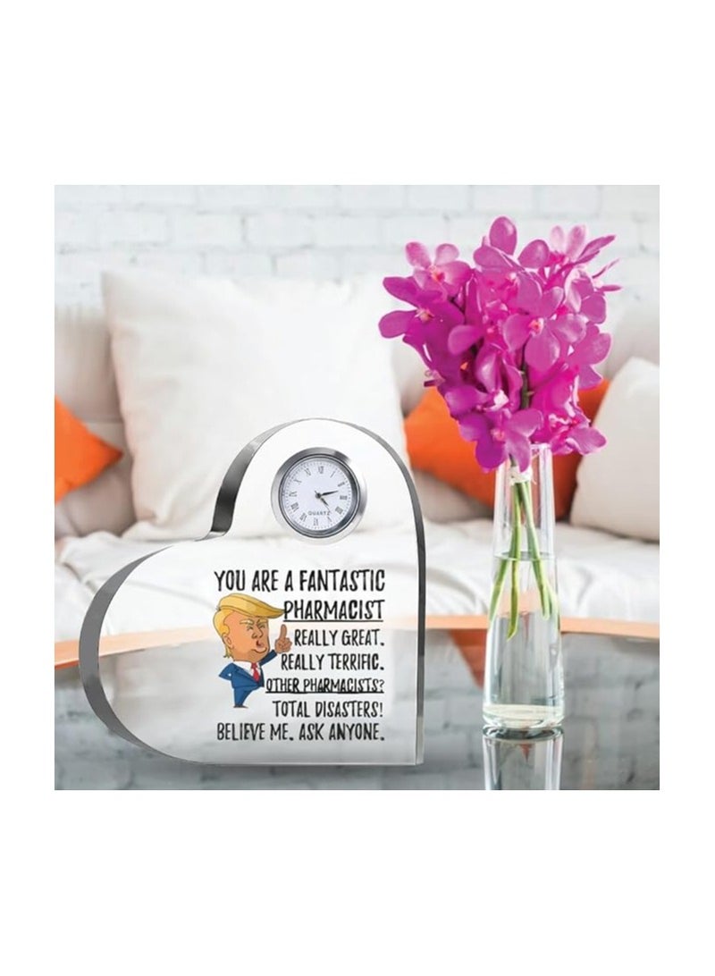 Pharmacist Heroes-Heartfelt Gifts For Pharmacist Day-Gift Ideas-Heart-Shaped Crystal Clock-Gift For Pharmacist Day - Image 3