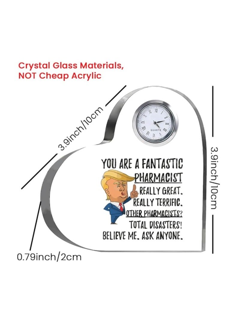 Pharmacist Heroes-Heartfelt Gifts For Pharmacist Day-Gift Ideas-Heart-Shaped Crystal Clock-Gift For Pharmacist Day - Image 4