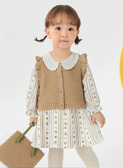 Balabala Girl Baby Knit long sleeve suit